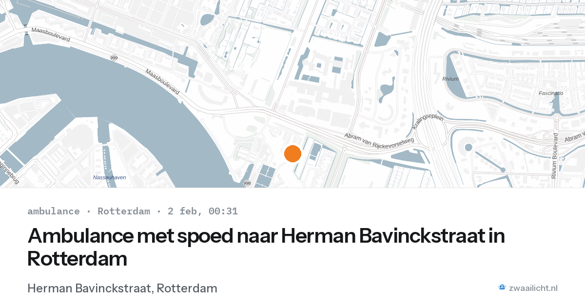 Ambulance met spoed naar Herman Bavinckstraat in Rotterdam — 1 feb 2026