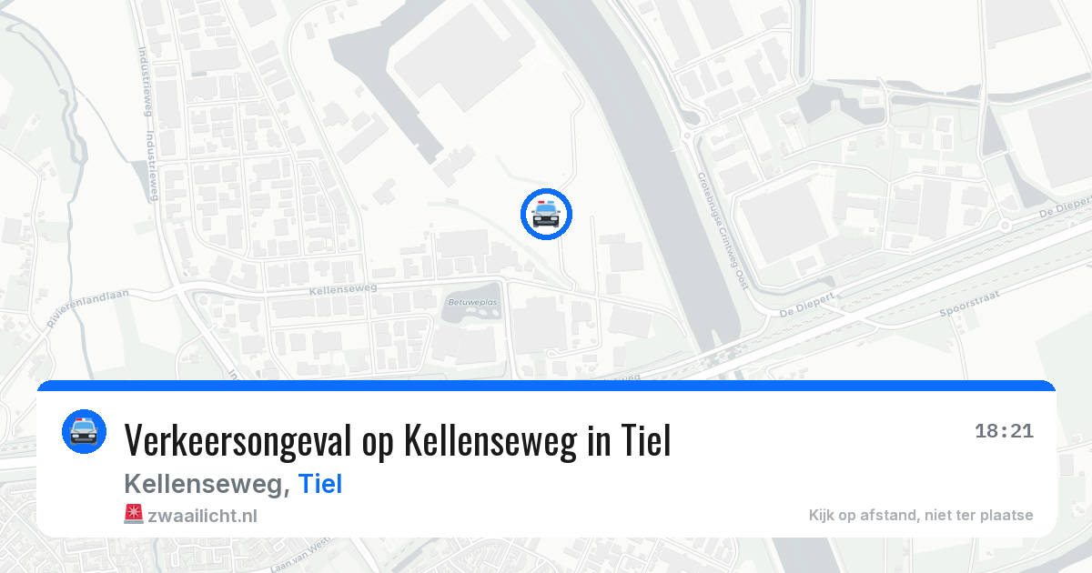 Verkeersongeval op Kellenseweg in Tiel — 20 jan 2026