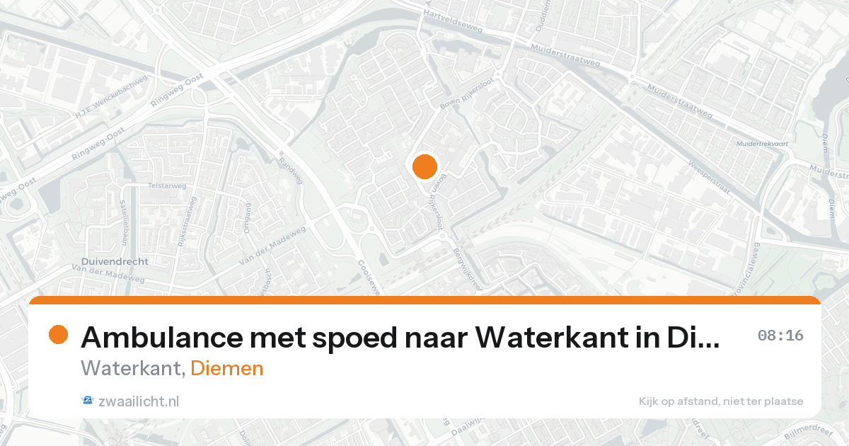 Ambulance met spoed naar Waterkant in Diemen — 21 aug 2026