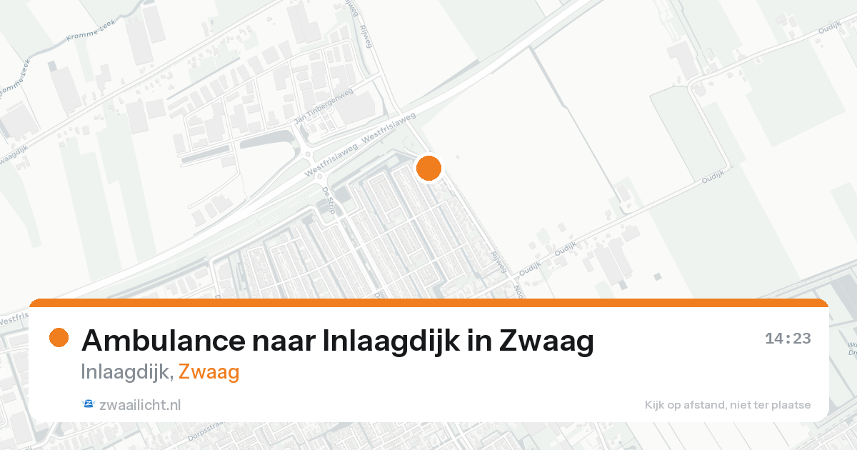 Ambulance naar Inlaagdijk in Zwaag — 14 aug 2026