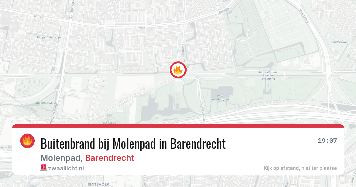 Buitenbrand bij Molenpad in Barendrecht — 1 jun 2026
