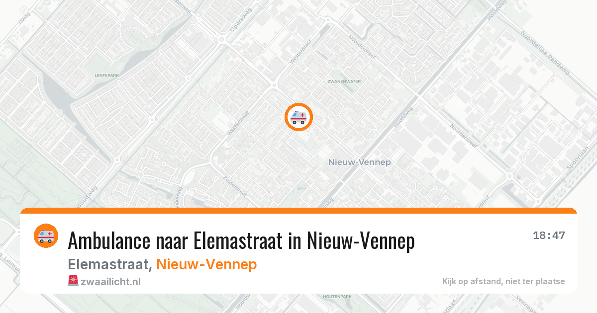 Ambulance naar Elemastraat in Nieuw-Vennep — 19 jul 2026