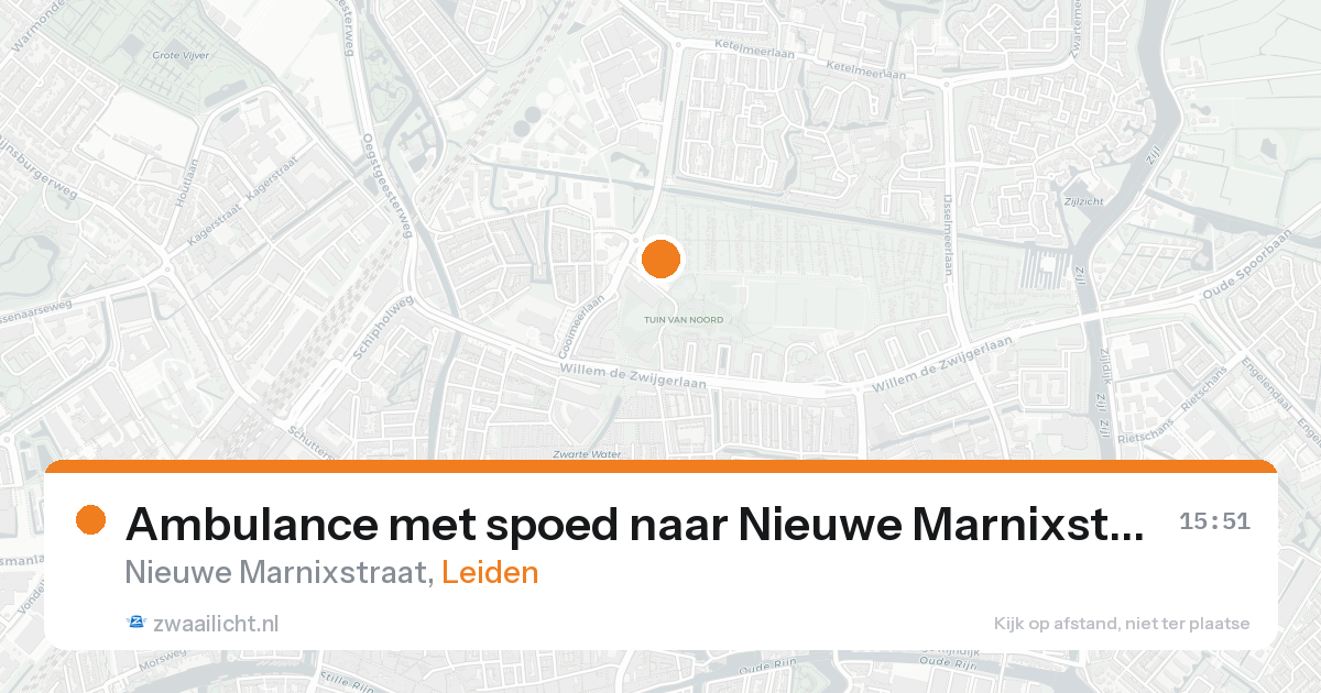 Ambulance met spoed naar Nieuwe Marnixstraat in Leiden — 17 jun 2026