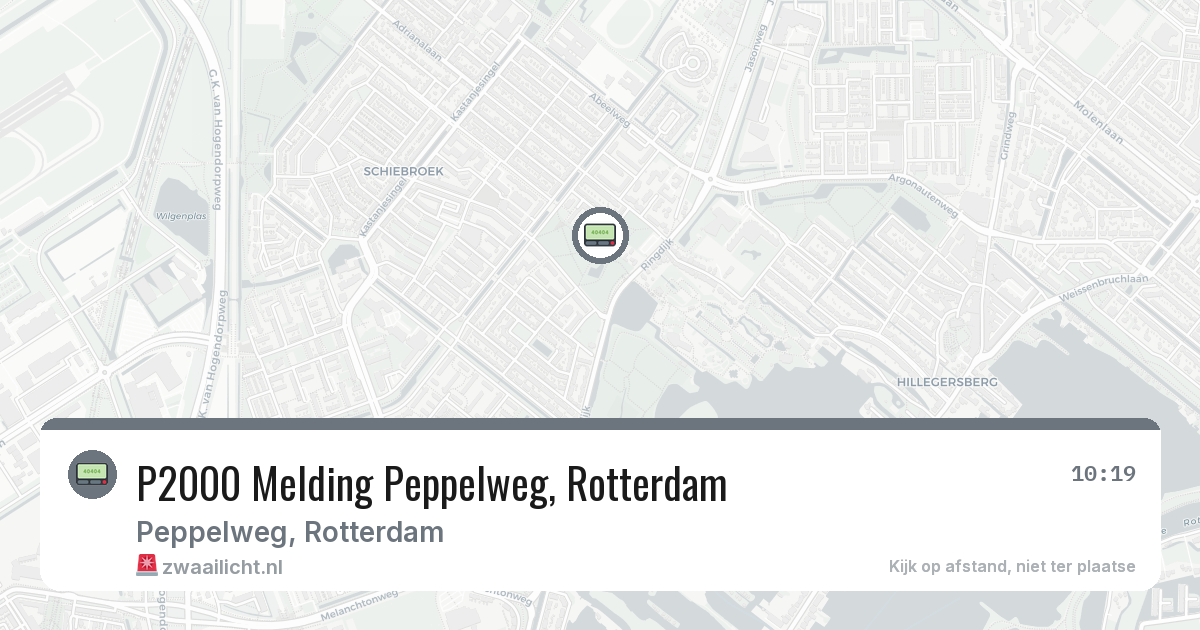 P2000 Melding Peppelweg, Rotterdam — 9 feb 2026