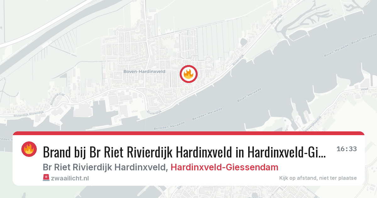 Brand bij Br Riet Rivierdijk Hardinxveld in Hardinxveld-Giessendam — 23 mrt 2026