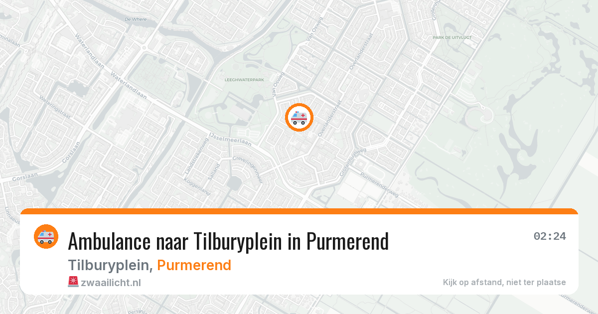 Ambulance naar Tilburyplein in Purmerend — 2 aug 2026