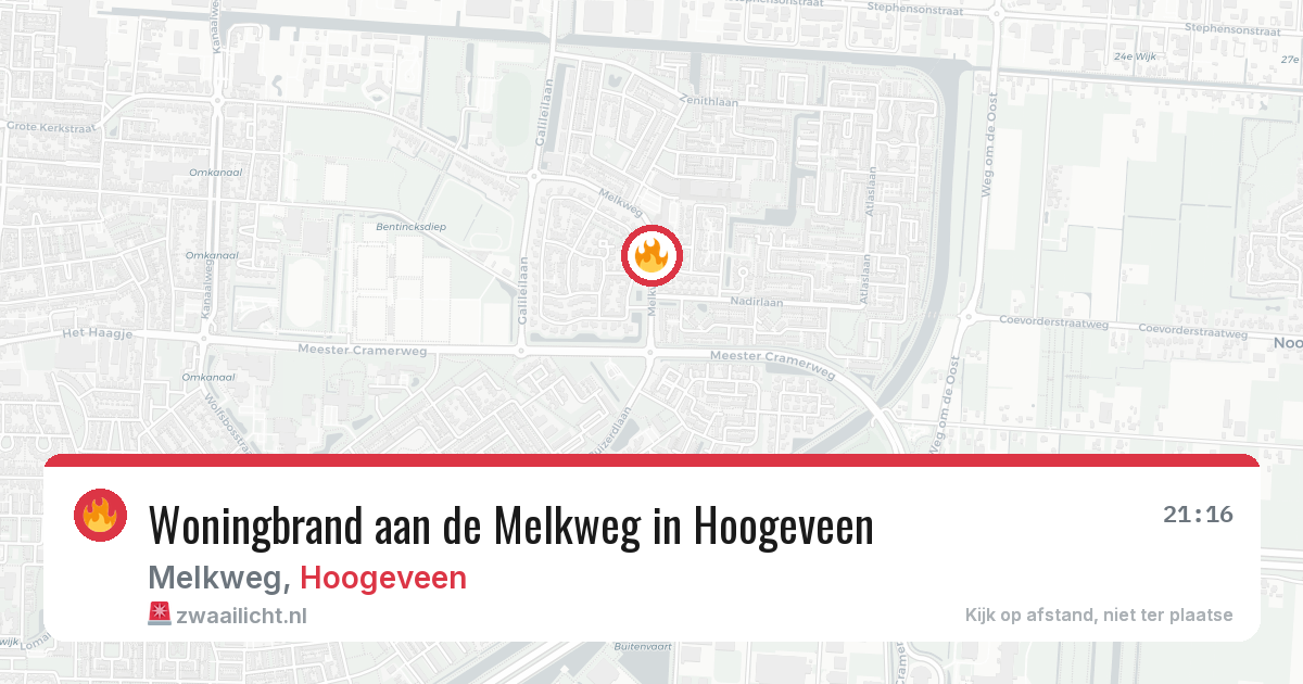 Woningbrand aan de Melkweg in Hoogeveen — 12 apr 2026