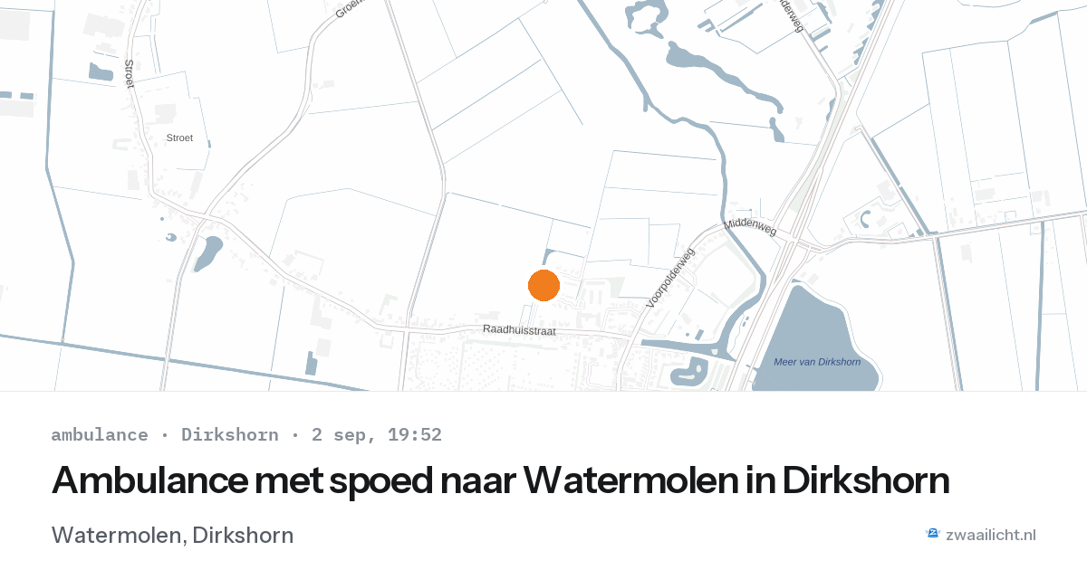 Ambulance met spoed naar Watermolen in Dirkshorn — 2 sep 2026