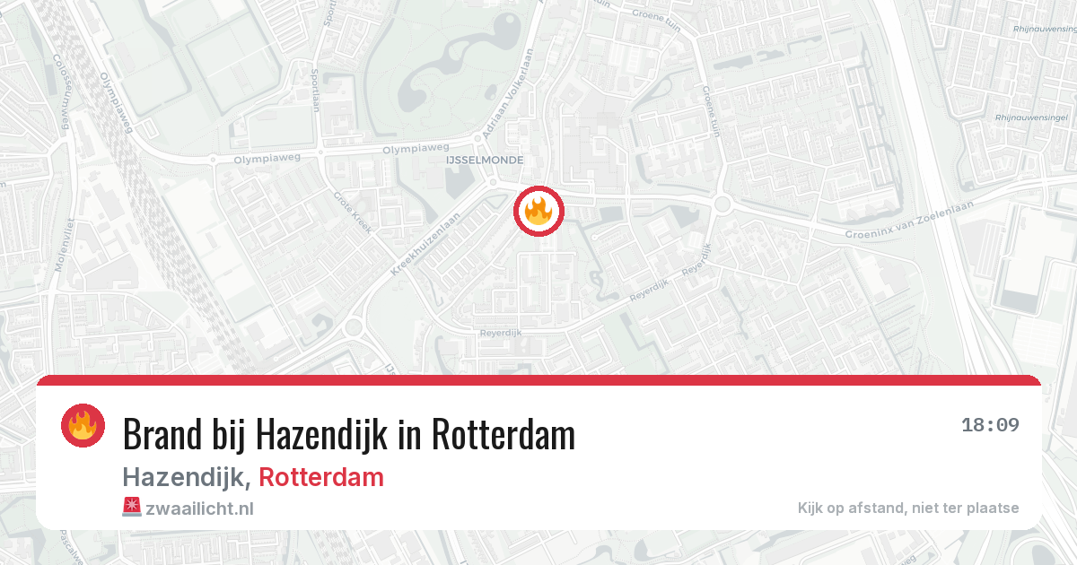 Brand bij Hazendijk in Rotterdam — 3 aug 2026