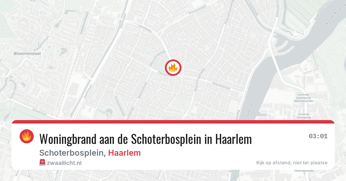 Woningbrand aan de Schoterbosplein in Haarlem — 7 jun 2026