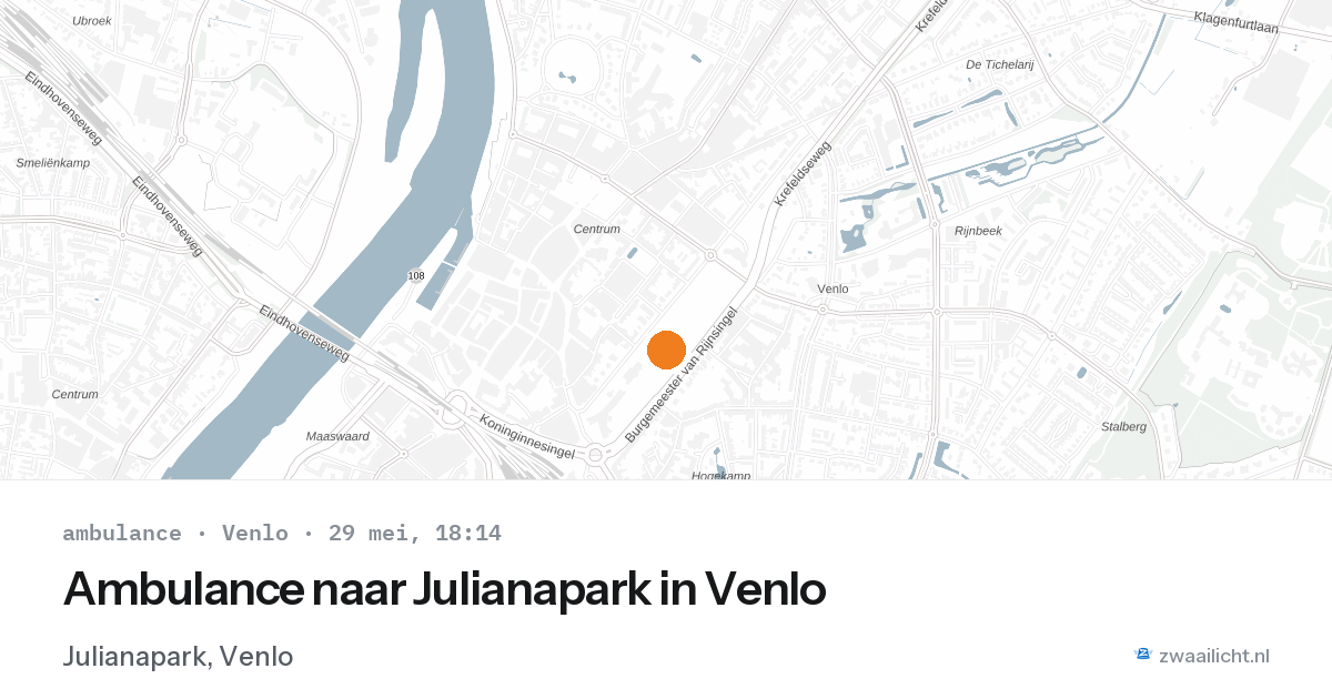 Ambulance naar Julianapark in Venlo — 29 mei 2026