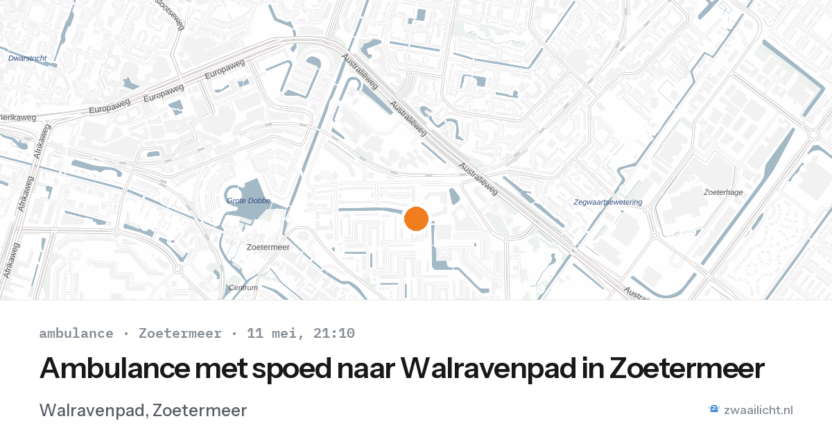 Ambulance met spoed naar Walravenpad in Zoetermeer — 11 mei 2026