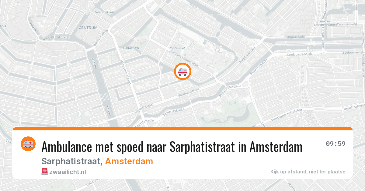 Ambulance met spoed naar Sarphatistraat in Amsterdam — 17 mei 2026