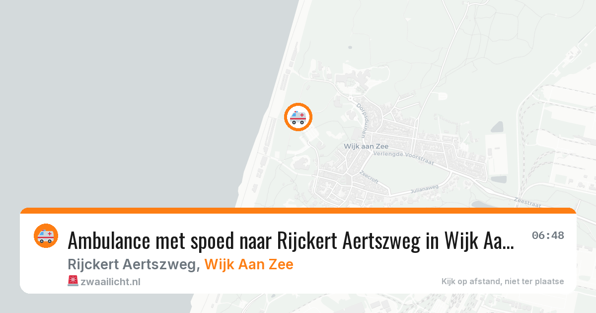 Ambulance met spoed naar Rijckert Aertszweg in Wijk Aan Zee — 6 aug 2026