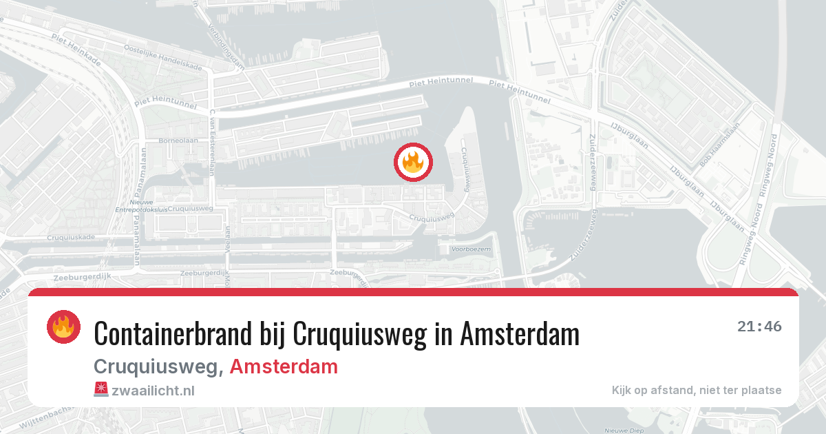 Containerbrand bij Cruquiusweg in Amsterdam — 9 mei 2026