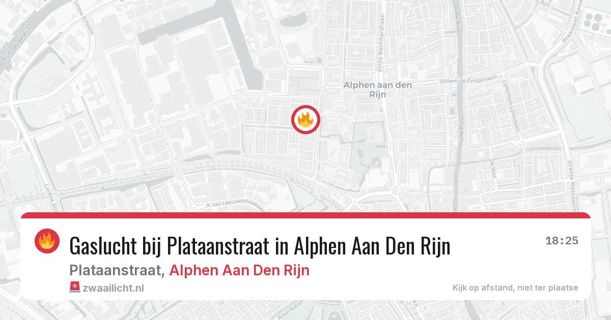 Gaslucht bij Plataanstraat in Alphen Aan Den Rijn — 3 feb 2026