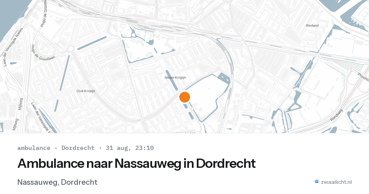 Ambulance naar Nassauweg in Dordrecht — 31 aug 2026