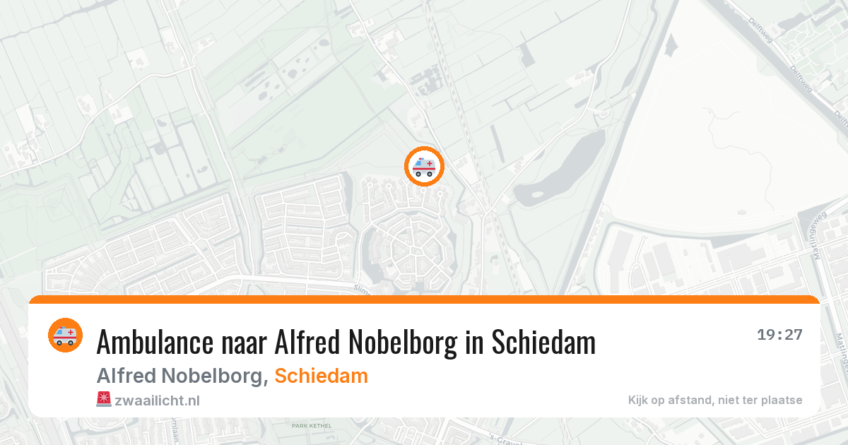 Ambulance naar Alfred Nobelborg in Schiedam — 6 aug 2026
