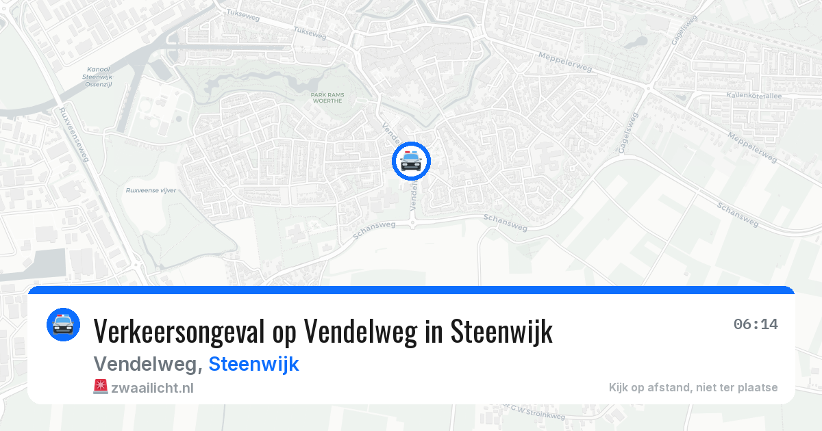 Verkeersongeval op Vendelweg in Steenwijk — 1 apr 2026