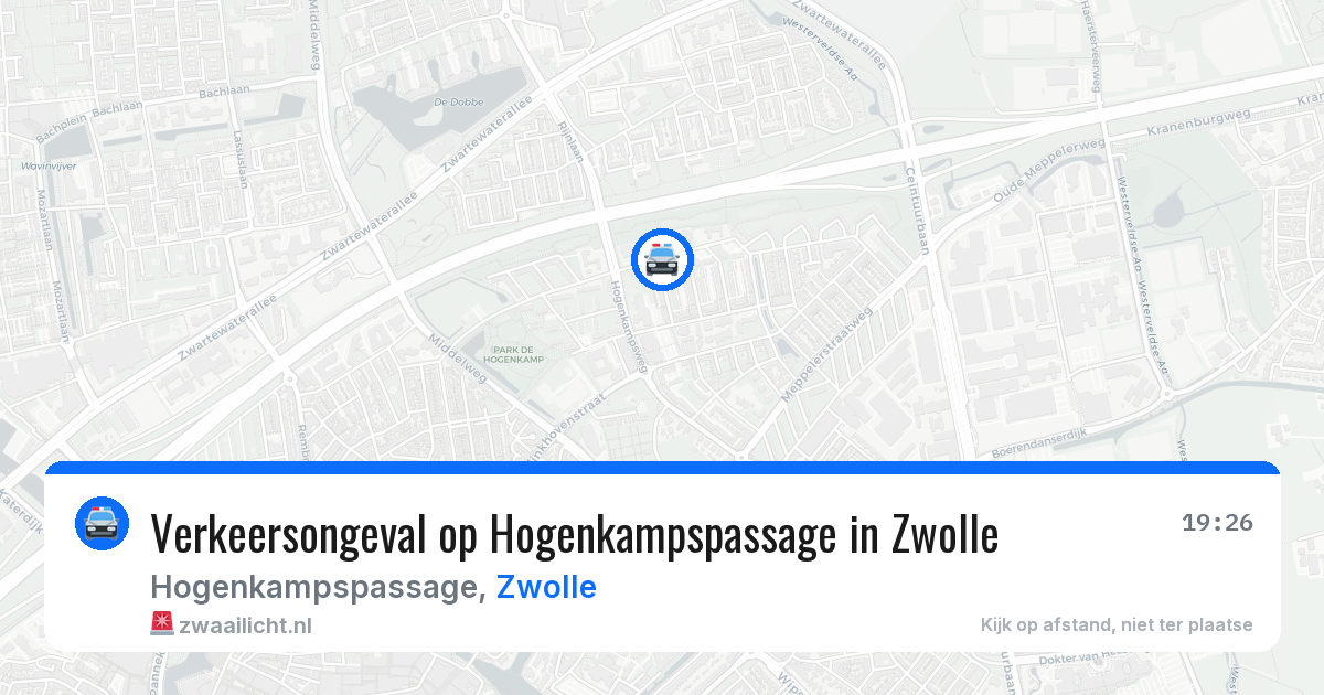 Verkeersongeval op Hogenkampspassage in Zwolle — 6 aug 2026