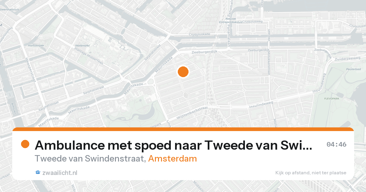 Ambulance met spoed naar Tweede van Swindenstraat in Amsterdam — 23 aug 2026