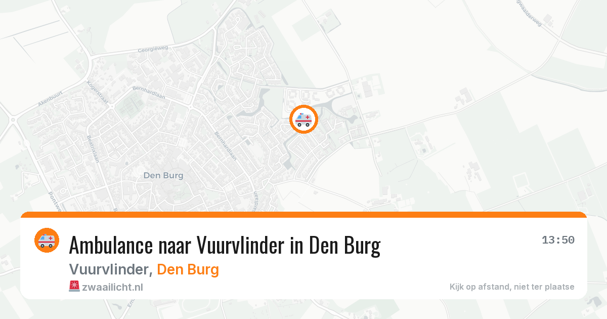Ambulance naar Vuurvlinder in Den Burg — 1 jul 2026