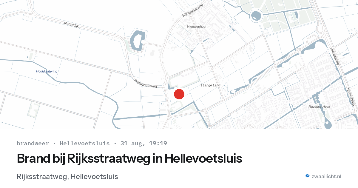 Brand bij Rijksstraatweg in Hellevoetsluis — 31 aug 2026