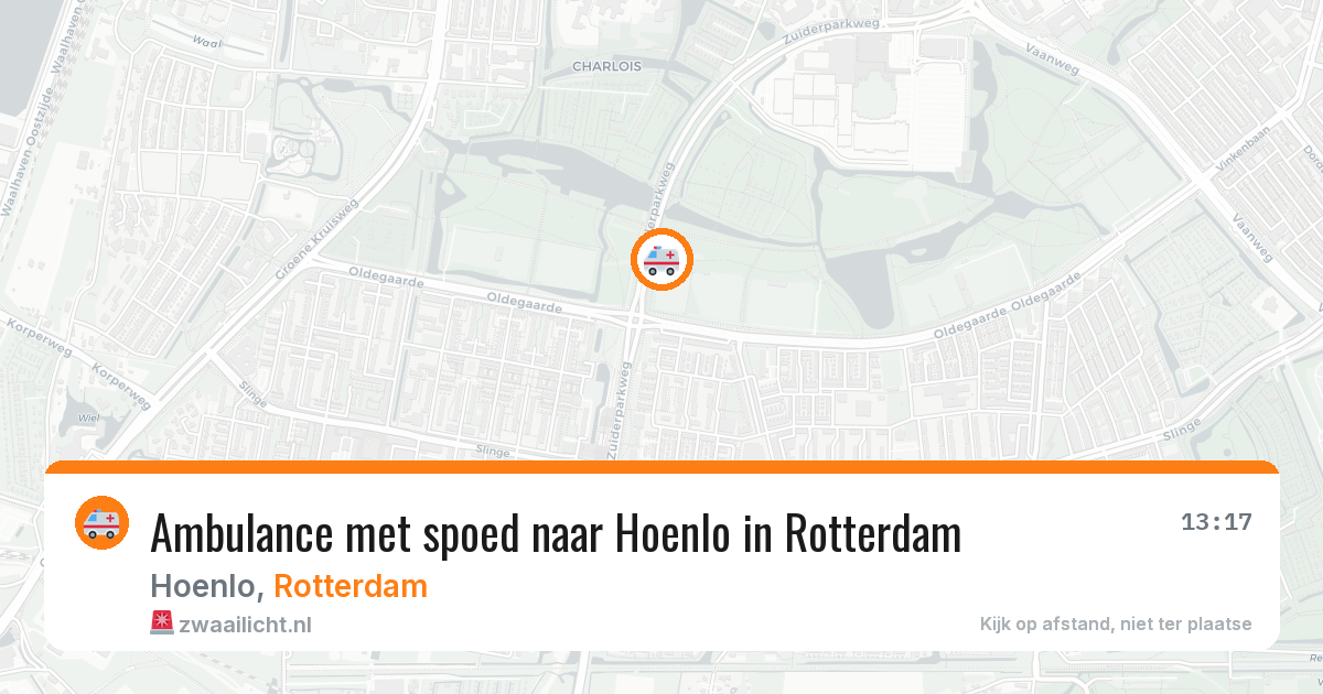 Ambulance met spoed naar Hoenlo in Rotterdam — 9 aug 2026