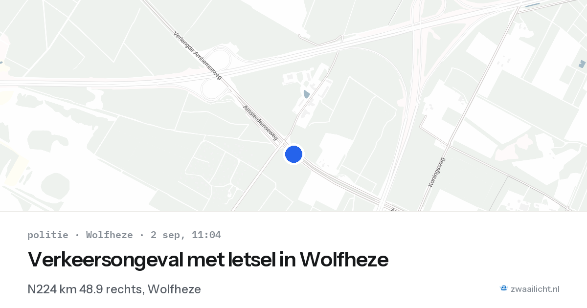 Verkeersongeval met letsel in Wolfheze — 2 sep 2026
