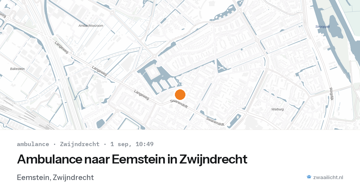 Ambulance naar Eemstein in Zwijndrecht — 1 sep 2026