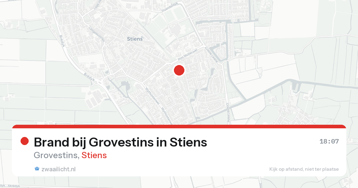 Brand bij Grovestins in Stiens — 12 aug 2026