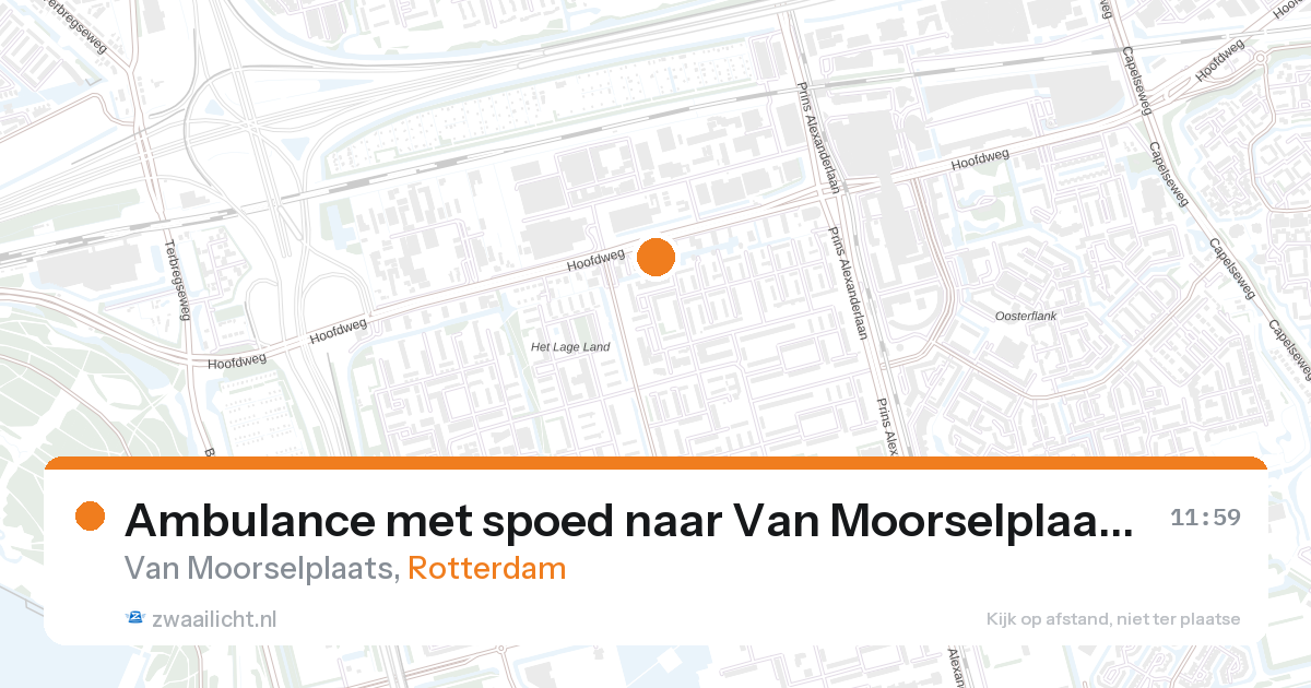 Ambulance met spoed naar Van Moorselplaats in Rotterdam — 18 jul 2026