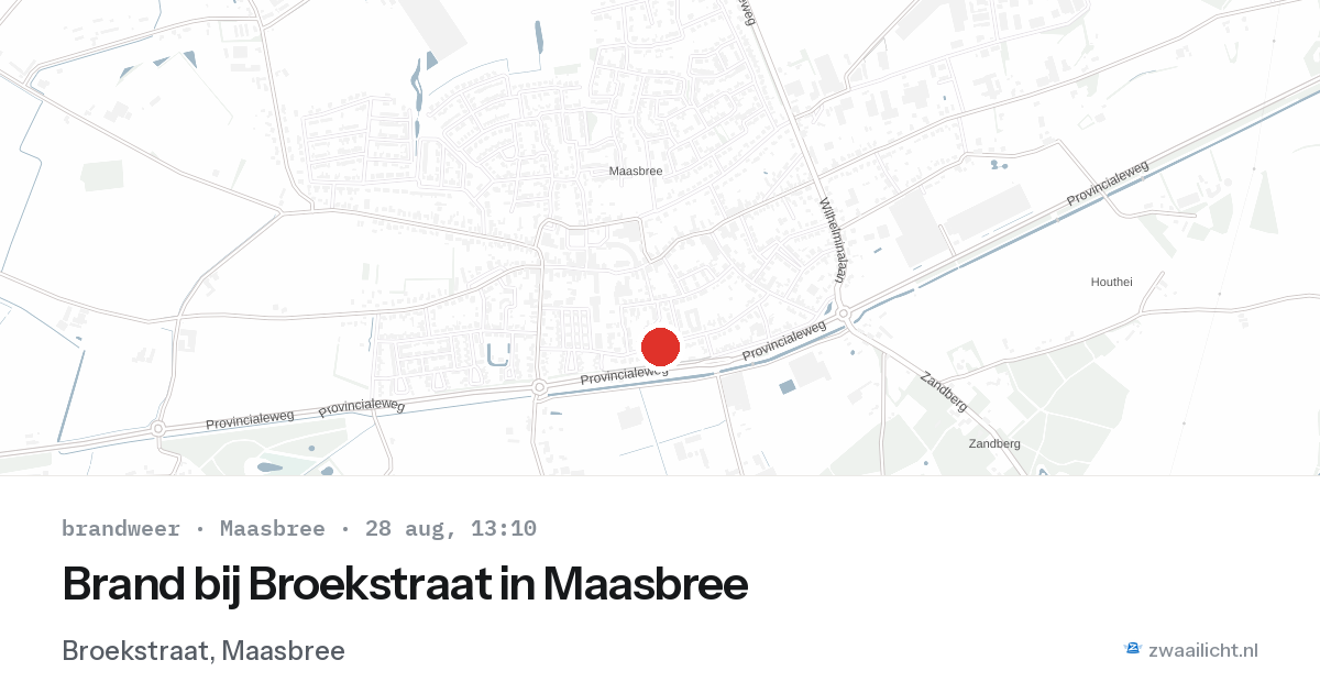 Brand bij Broekstraat in Maasbree — 28 aug 2026