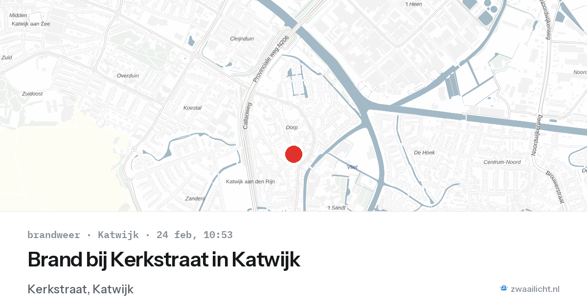 Brand bij Kerkstraat in Katwijk — 24 feb 2026