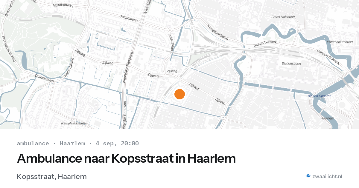 Ambulance naar Kopsstraat in Haarlem — 4 sep 2026