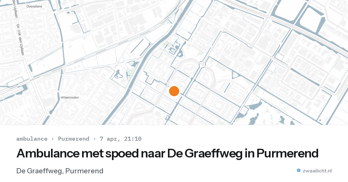 Ambulance met spoed naar De Graeffweg in Purmerend — 7 apr 2026