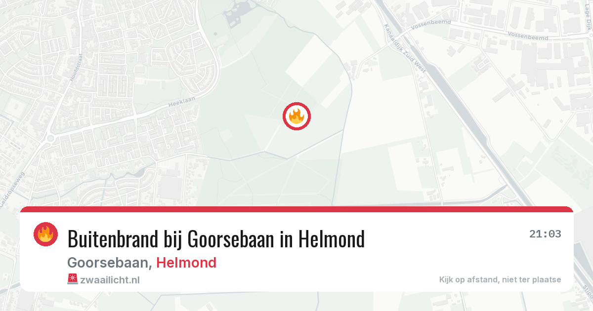 Buitenbrand bij Goorsebaan in Helmond — 11 aug 2026