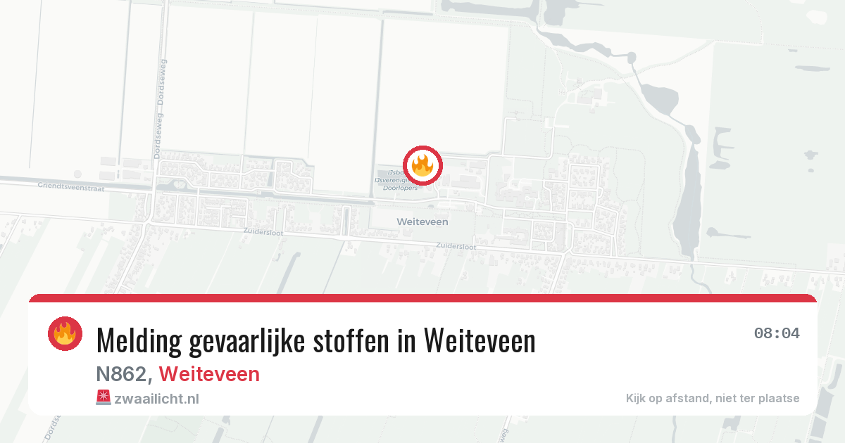 Melding gevaarlijke stoffen in Weiteveen — 29 jul 2026