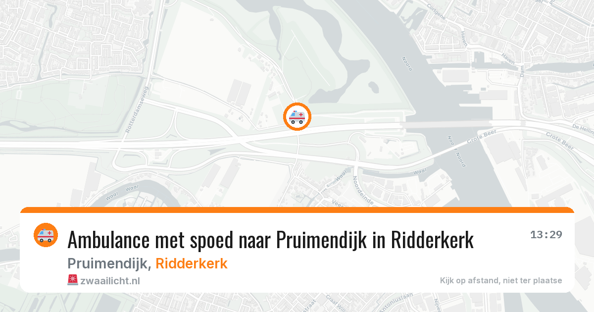 Ambulance met spoed naar Pruimendijk in Ridderkerk — 13 jun 2026