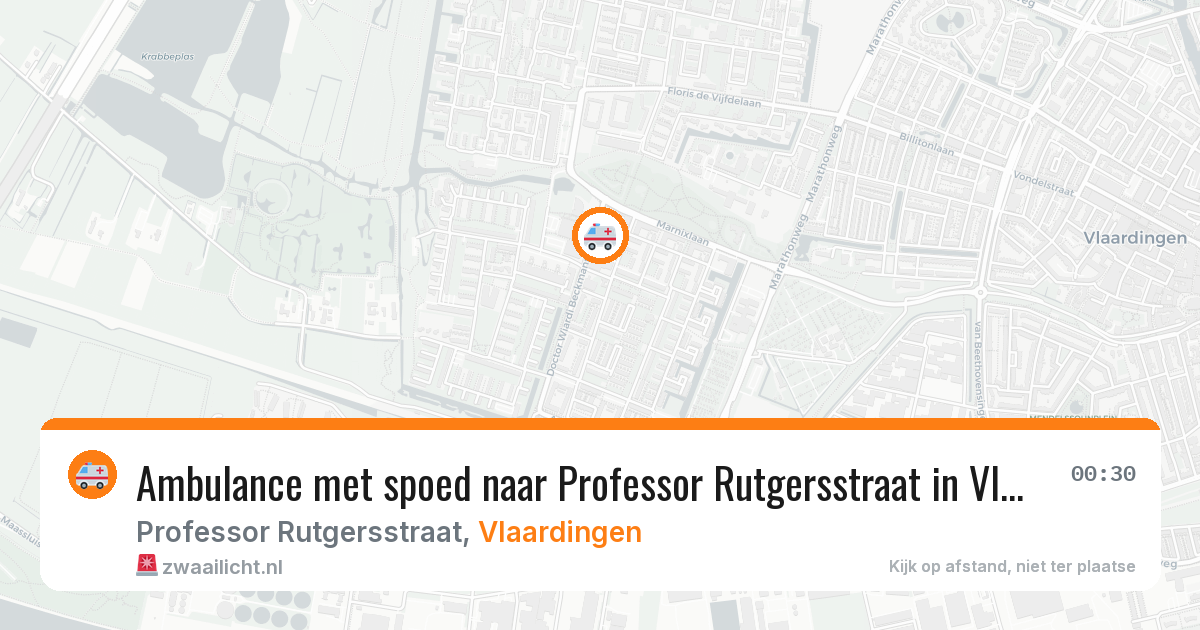 Ambulance met spoed naar Professor Rutgersstraat in Vlaardingen — 13 aug 2026