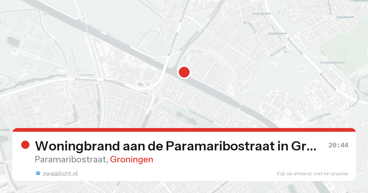 Woningbrand aan de Paramaribostraat in Groningen — 25 aug 2026