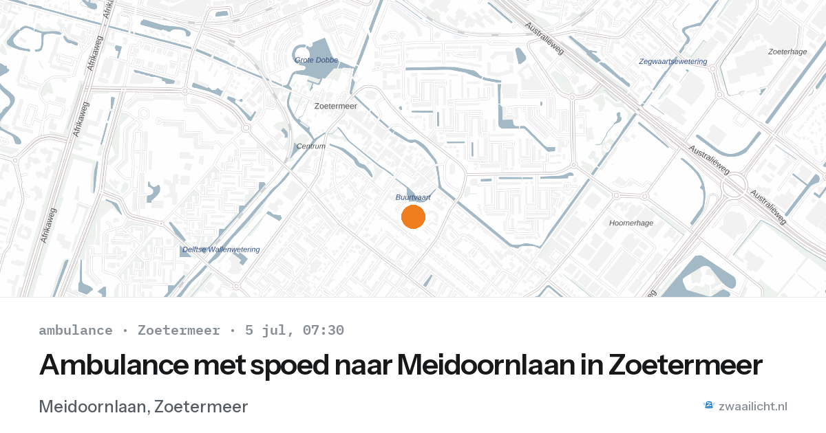 Ambulance met spoed naar Meidoornlaan in Zoetermeer — 5 jul 2026