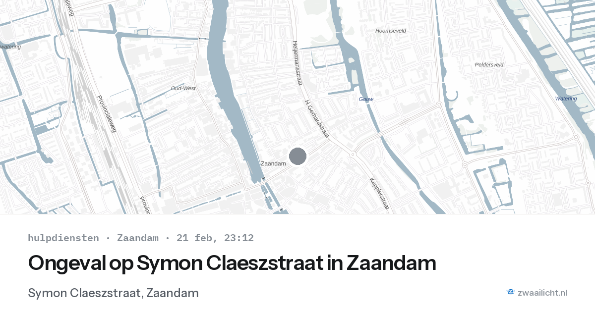 Ongeval op Symon Claeszstraat in Zaandam — 21 feb 2026