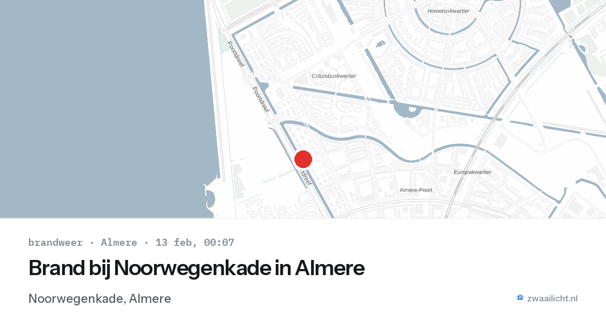 Brand bij Noorwegenkade in Almere — 12 feb 2026