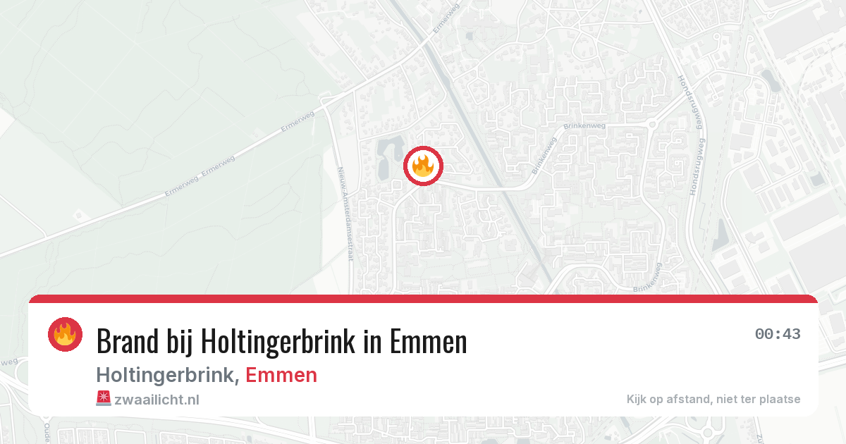 Brand bij Holtingerbrink in Emmen — 13 aug 2026