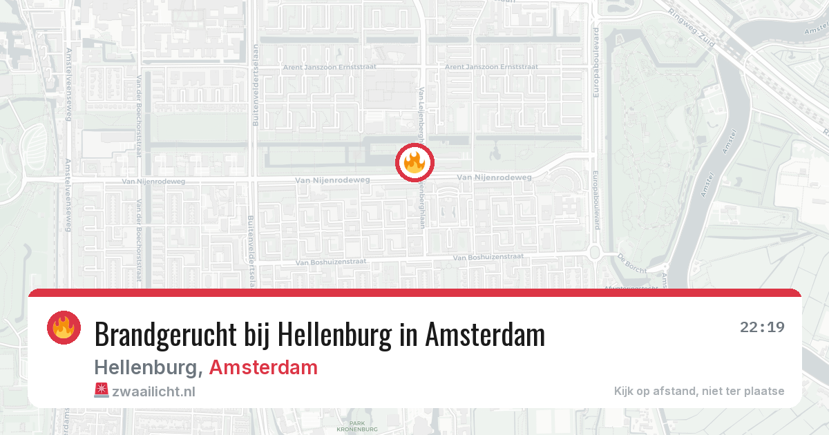 Brandgerucht bij Hellenburg in Amsterdam — 29 mrt 2026