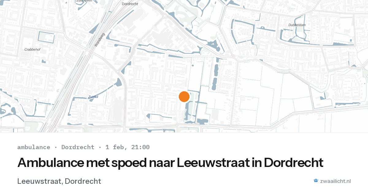 Ambulance met spoed naar Leeuwstraat in Dordrecht — 1 feb 2026