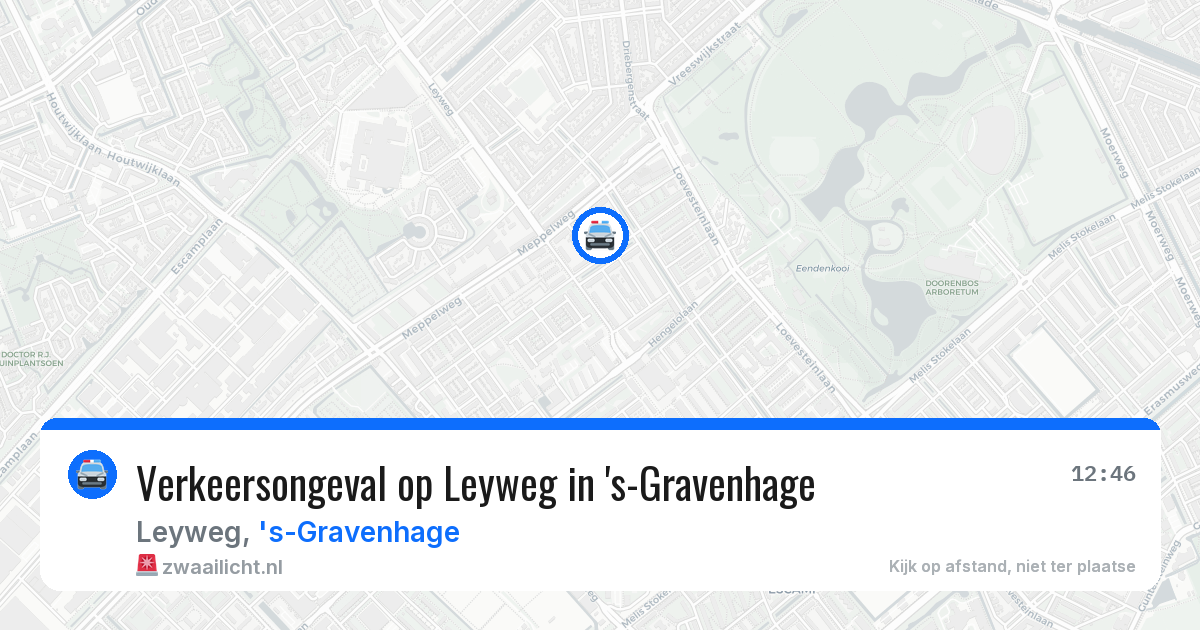 Verkeersongeval op Leyweg in 's-Gravenhage — 13 aug 2026