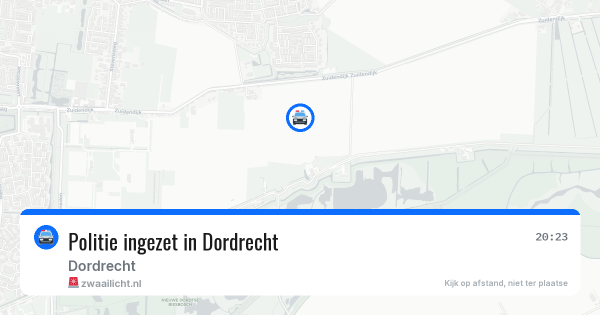 Politie ingezet in Dordrecht — 11 aug 2026 | 🚨 Zwaailicht.nl