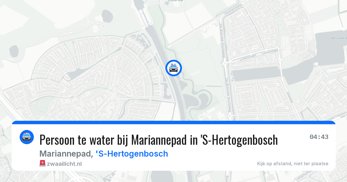 Persoon te water bij Mariannepad in 'S-Hertogenbosch — 5 apr 2026
